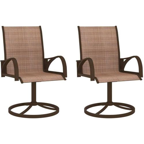 Garten-Drehstühle 2 Stk. Textilene und Stahl Braun 312278
