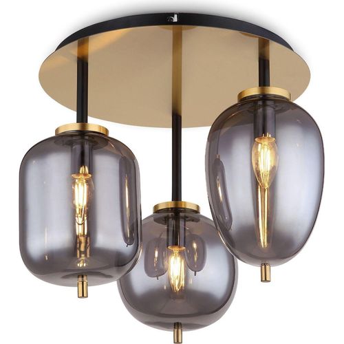 Deckenleuchte Wohnzimmer Rauchfarben Deckenlampe Schlafzimmer Rauchglas Küche