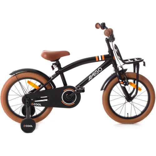 AMIGO Kinderfahrräder Jungen 2Cool 16 Zoll 26 cm Jungen Rücktrittbremse Schwarz
