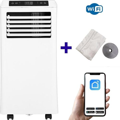 Mobiles Klimagerät Wifi entfeuchten und lüften mit Fensterdichtung und Luftreiniger 7000btu