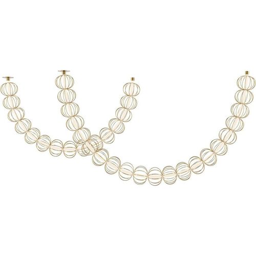 Pendelleuchte LED Metall H: max. 84 cm in Gold länglich 3000 K warmweißes Licht 6400 lm Modern Käfig Schirm