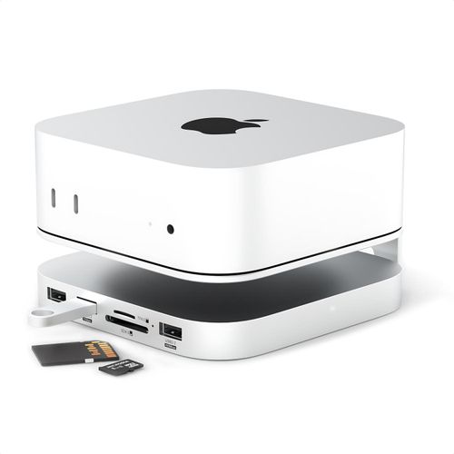 iMounts Mac Mini M4 Dockingstation mit M.2 NVMe SSD-Gehäuse – USB-C, HDMI, SD-Kartenleser, Aluminium – Kompatibel mit Mac Mini M4 2024/2025