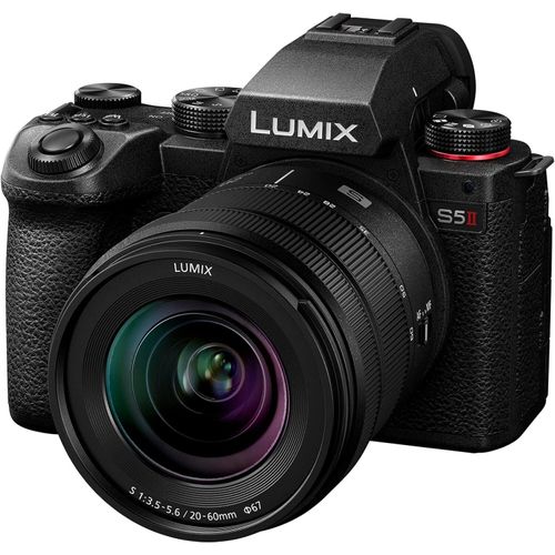 Panasonic LUMIX DC-S5 II Spiegelloses Vollformatkamera mit 20–60 mm F3,5–5,6 Objektiv, 4K 60p und 6K 30p, Flip-Screen,WLAN,Hybrid-Phasen-AF, Active IS