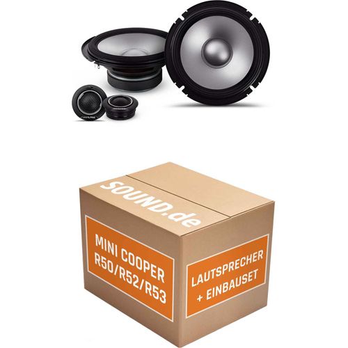 Lautsprecher Boxen Einbaupaket vorne Alpine S2-S65C passend für Mini Coooper | 2x Tief-Mitteltöner 2x Hochtöner