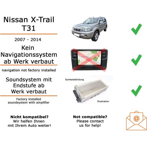 Autoradio Alpine ILX-W690D passend für Nissan X-Trail T31 + Soundsystem Navigationsmonitor | Apple CarPlay Android Auto Bluetooth zum Telefonieren