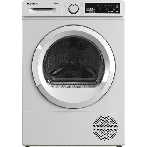 Telefunken Wärmepumpentrockner für 8 kg Wäsche, Trockner Frontlader, Wäschetrockner mit Knitterschutz, leise, TWP8CW
