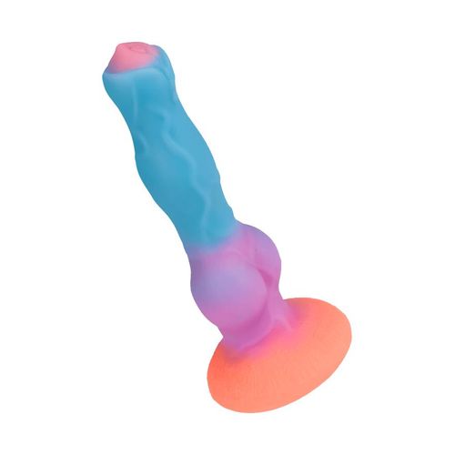 Glitzernder Naturvibrator mit Saugfuß, 22 cm