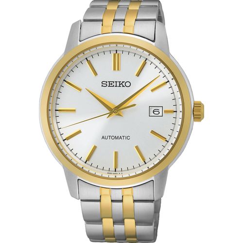 Automatikuhr SEIKO, silber (silberfarben, goldfarben), Armbanduhren, Herren, Armbanduhr, Herrenuhr, Datum, Edelstahlarmband