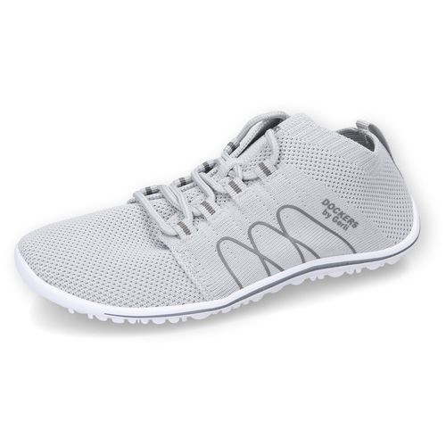 Barfußschuh DOCKERS BY GERLI, Damen, Gr. 38, grau (hellgrau, grau), Textil, sportlich, Schuhe, Sneaker, Schnürschuh mit Wechselfußbett