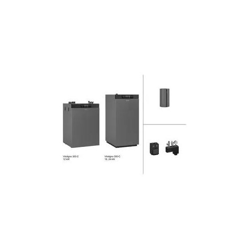 Viessmann Paket Vitoligno 300-C Pelletkessel, 24kW Saugsystem ohne Partikelabscheider Z025167