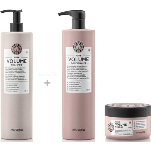 Maria Nila Pure Volume XXL Set - Shampoo 1000 ml + Conditioner 1000 ml + Maske 250 ml
