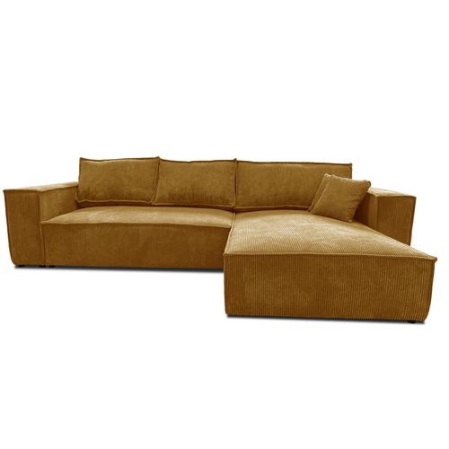 Ecksofa Loft XL 294x185 couch Gold Cord mit Schlaffunktion bettkasten Poso 01 Rechts