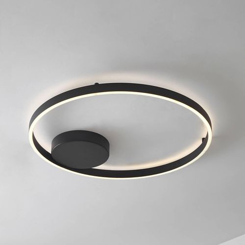 Lucande Smart-LED-Deckenleuchte Moise, schwarz, CCT, Tuya