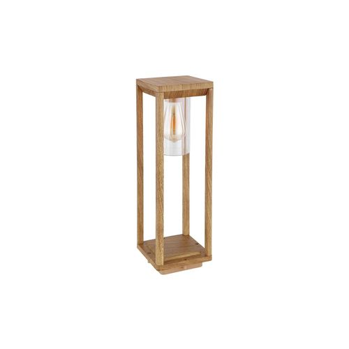 Sockelleuchte, Aluminium Holzoptik, H 50 cm