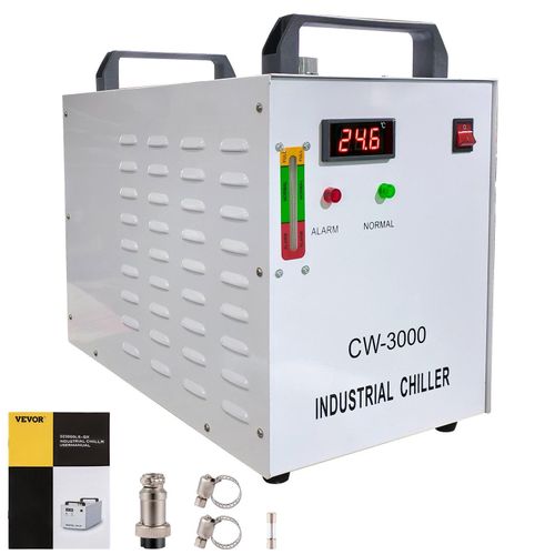 VEVOR 9L Tank-Wasserkühler CW-3000DG Thermolyse Industrieller Wasserkühler Wasserkühlungskühler für 60W 80W CO2-Glaslaserröhrenkühler