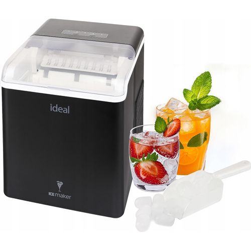 ELDOM Ideal Eismaschine / Eiswürfelmaschine – 12 kg/24 h – 100 W – 1,3-l-Tank – 0,7-kg-Eiswürfelschale – 6–10-Minuten-Zyklus – kleine/große Eiswürfel – automatische Reinigung – R600a