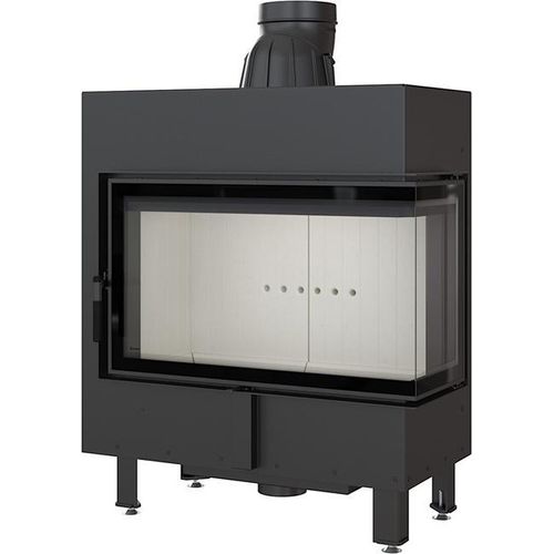 Kamineinsatz aus Stahl KRATKI LUCY rechts 14 kW Ø 200 mit Türfeder