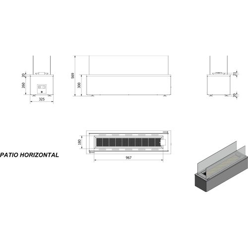 Terrassenheizer Patio Horizontal manuelle Steuerung 17,5kW Propan