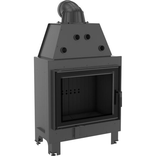 Kamineinsatz aus Stahl KRATKI MBA 17 kW Ø 200 schwarz Verkleidung