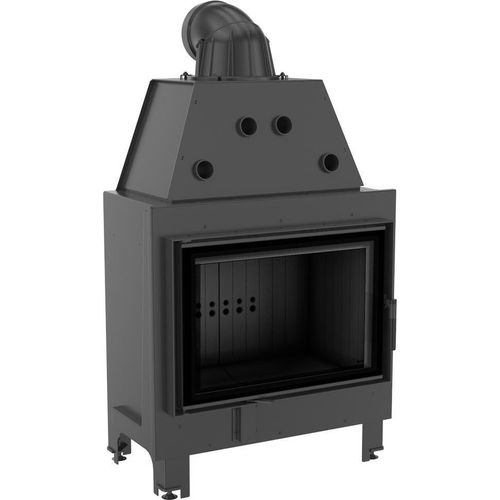 Kamineinsatz aus Stahl KRATKI MBO 15 kW Ø 200 schwarz Verkleidung