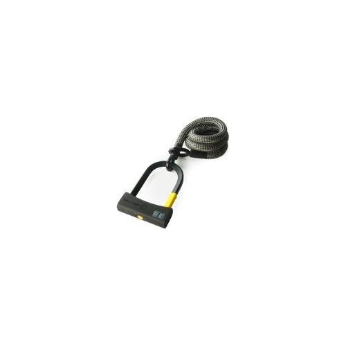tex-lock eyelet Textilschloss mit Ösen inkl. D-lock Bundle Bügelschloss electric grey 120 cm