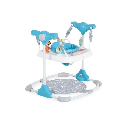 Moni Hopser Hop Fußstütze Musik höhenverstellbar 360 drehbarer Sitz Spielcenter blau