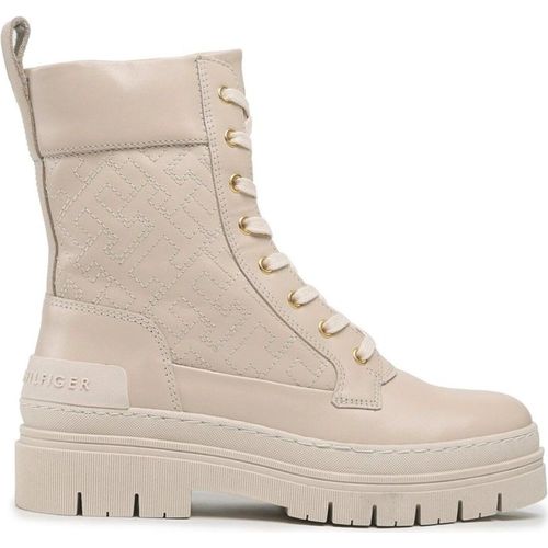 Tommy Hilfiger Damen Stiefeletten FW0FW06849 AA8 Farbe: Beige Größe: 39
