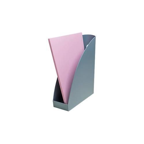 Exacompta Stehsammler Mag-Cube, A4+, aus recyceltem Kunststoff, skandinavisches Design, stabiles Griffloch, 6 Stück, blaugrau