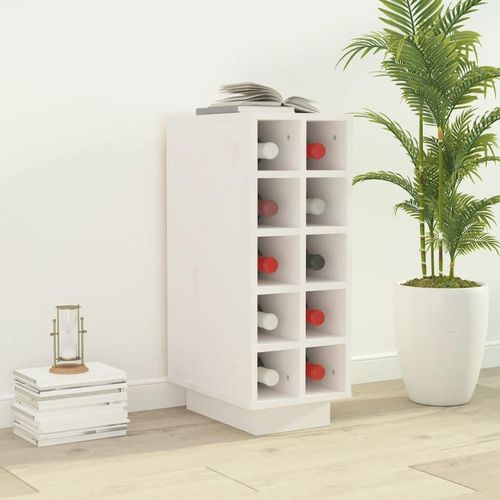 Weinregal 23X34X61 Cm Massivholz Kiefer | Farbe: Weiß