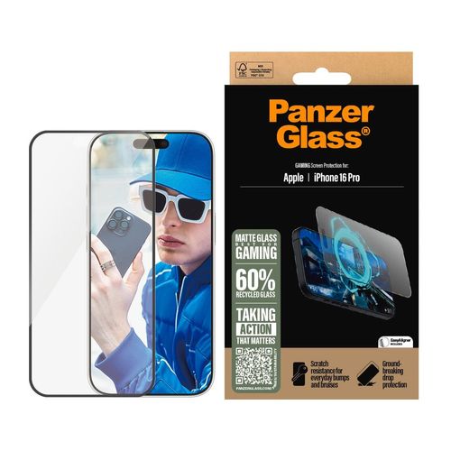 PanzerGlass Displayschutzglas »Gaming Screen Protection«, für Apple iPhone 16 Pro, Displayschutzfolie, Schutzfolie, Bildschirmschutz, kratz- & stossfest