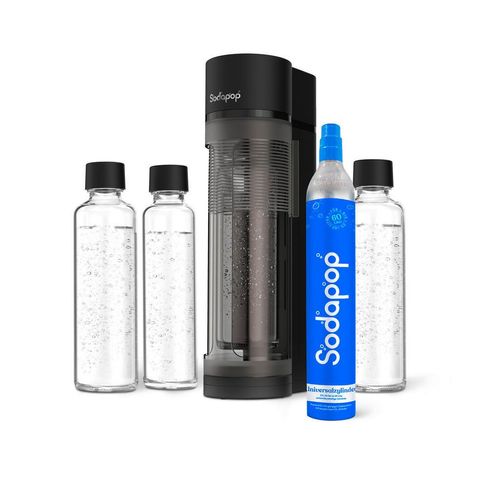 Sodapop Wassersprudler Logan , Schwarz , Kunststoff , 11.2x42.6x18.8 cm , Lfgb, FSC MIX , Küchengeräte, Wasseraufbereitung, Wassersprudler