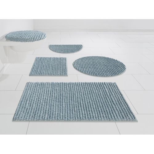 my home Badematte »Renat, Badvorleger, Badezimmer Teppich, Scandi«, fussbodenheizungsgeeignet-schnell trocknend-strapazierfähig, Badteppich, Badgarnitur, Chenille-Optik, auch als 3 tlg. Set
