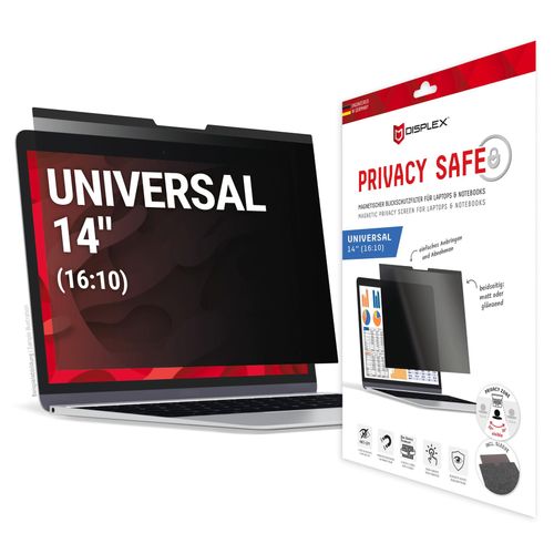 Displex Displayschutzfolie »Privacy Safe Universal (magnetisch) 14 Zoll 16:10«, Displayschutz, Schutzfolie, Bildschirmschutz, kratz- & stossfest