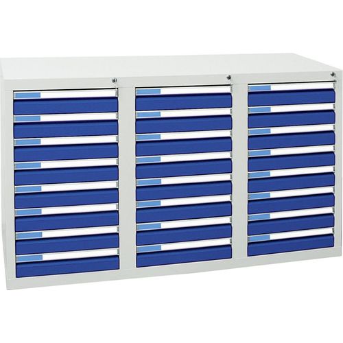Stumpf Schubladenschrank Serie ESTA, 24 Schubladen enzianblau (24x100mm)