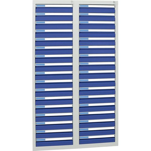 Stumpf Schubladenschrank Serie ESTA, 34 Schubladen enzianblau (34x100mm)
