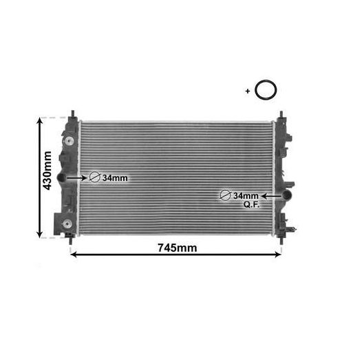 Kühler, Motorkühlung *** IR PLUS *** von VAN Wezel mit Zubehör (37002546) Wärmetauscher Kühlung Motorkühler