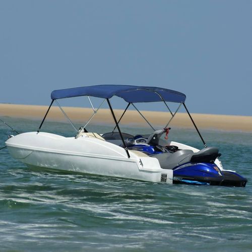 vidaXL 3-Bow Bimini Top Blau 183x196x137 cm