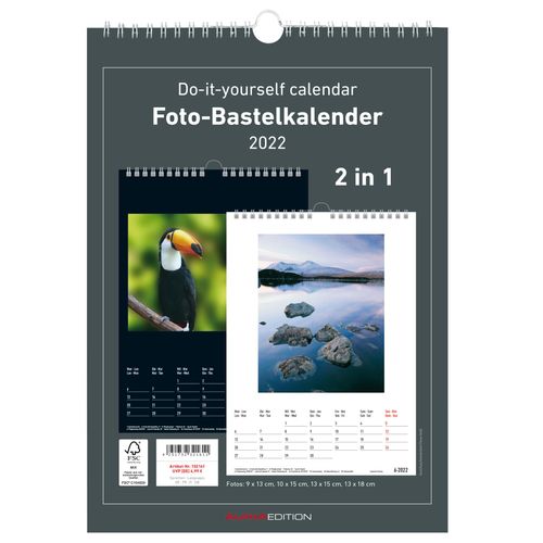 herlitz Kreativ-Wandkalender 2022 DIN A4 schwarz/weiß