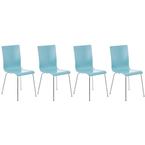 4er Set Besucherstuhl HLO-CP1 hellblau