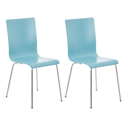 2er Set Besucherstuhl HLO-CP1 hellblau