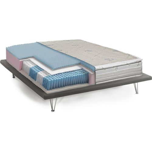 Doppelmatratze Larissa, Memory-Matratze und Taschenfedern und Silberionen, 100% Italy, Anti-Milbe und hypoallergen, Cm 160x190 h37