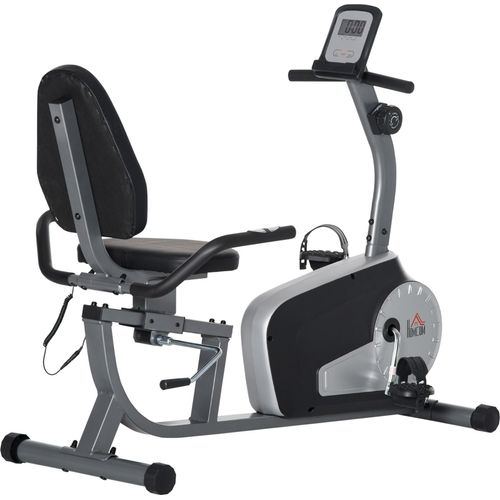 HOMCOM Heimtrainer Ergometer Heimtrainer mit LCD-Monitor Verstellbarem Widerstand Hometrainer bis 110kg belastbar Büro