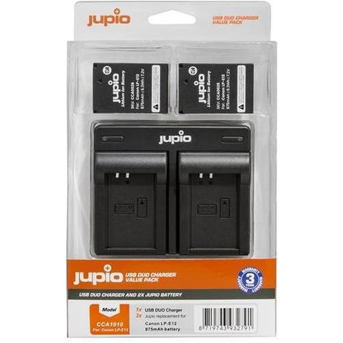 Set Jupio 2x LP-E12 - 875 mAh + Doppelladegerät für Canon
