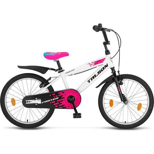 20 Zoll Fahrrad TALSON Kinderfahrrad inkl. Kettenschutz und Zubehör Mädchen Weiß