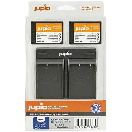 Set Jupio 2x Akku BLX-1 2280mAh + USB Dual Charger pro OM System