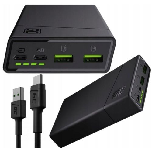 Powerbank Green Cell 20000Mah 2Xusb Usb-C Ultra Charge Schnellladung