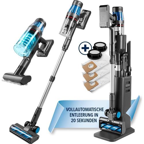 CLEANmaxx Akku-Zyklon-Staubsauger Deluxe 29,6V grau mit Absaugstation