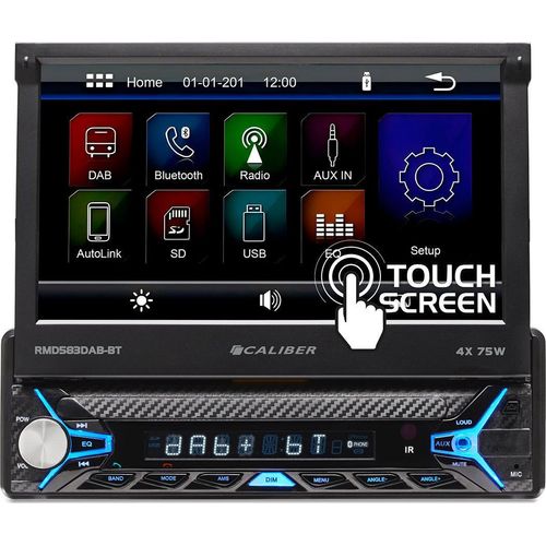 Caliber Caliber Autoradio mit Klappbildschirm - Bluetooth - DAB+ - USB - SD - AUX - 1 DIN - Einfach DIN - Rückfahrkamera-Eingang (RMD583DAB-BT)