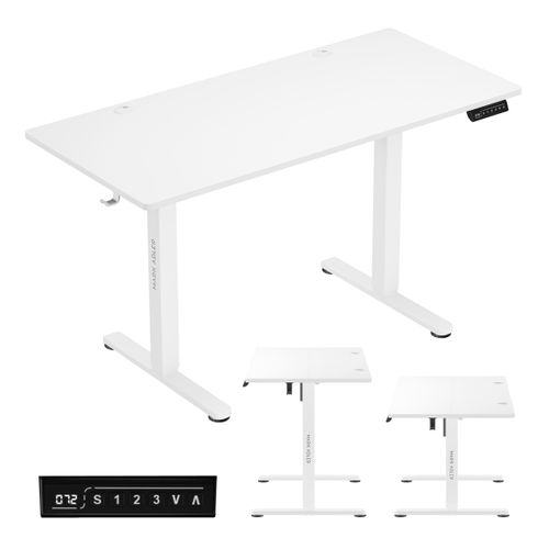 MARK ADLER Leader 7.0 | Höhenverstellbarer Schreibtisch Elektrisch Bürotisch Stehtisch | 120x60 cm | 3 Memory-Steuerung | Memoboard | Weiß