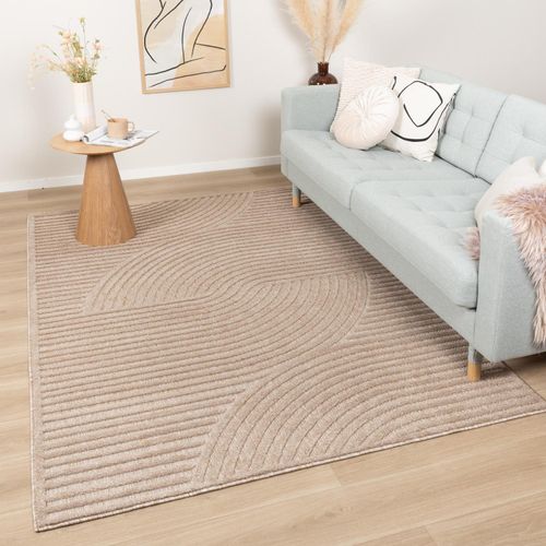 Teppich Modern - Nori Curves Taupe - 230x330 cm - Boho, Industrielle, Ländlich, Modern, Skandinavisch, Retro - Wohnzimmer, Esszimmer, Schlafzimmer - FRAAI | Home & Living